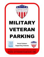Military Veterans Parking Sign